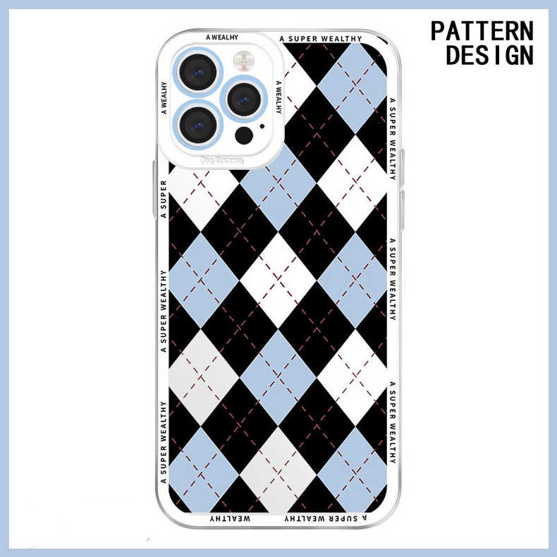 Case Pelindung Motif Belah Ketupat Warna Hitam Putih Untuk VIVO Y21T Y15S Y15A Y12S Y33S Y21S Y20i Y20s Y11 Y12 Y17 Y19 Y91 Y95 S1 V21E V23 Y21E V30 Y23