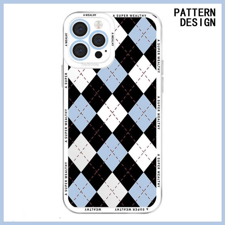 Case Pelindung Motif Belah Ketupat Warna Hitam Putih Untuk Redmi 10C Note 11 Pro 11S Note10 5G Note9 Note8 Note7 Poco X3 GT X3NFC X3Pro M3 F3 9T 9A 9C