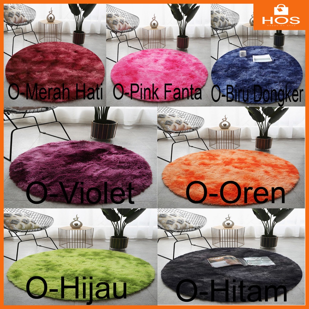 karpet ombre bulat 1kilo muat 3pcs karpet lantai l Happyonshop