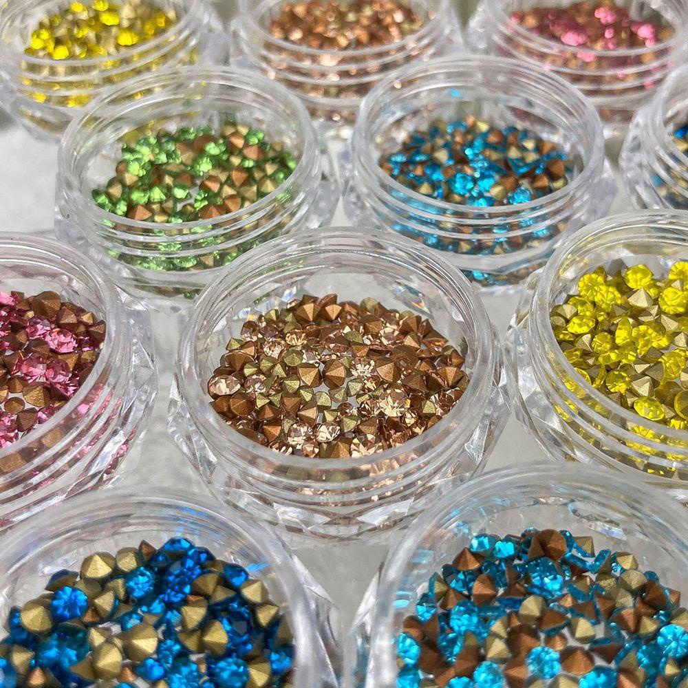 AUGUSTINA Agustina Nail Art Rhinestones Warna-Warni Fashion Hiasan Kuku Berkilau Perhiasan Kuku 3D