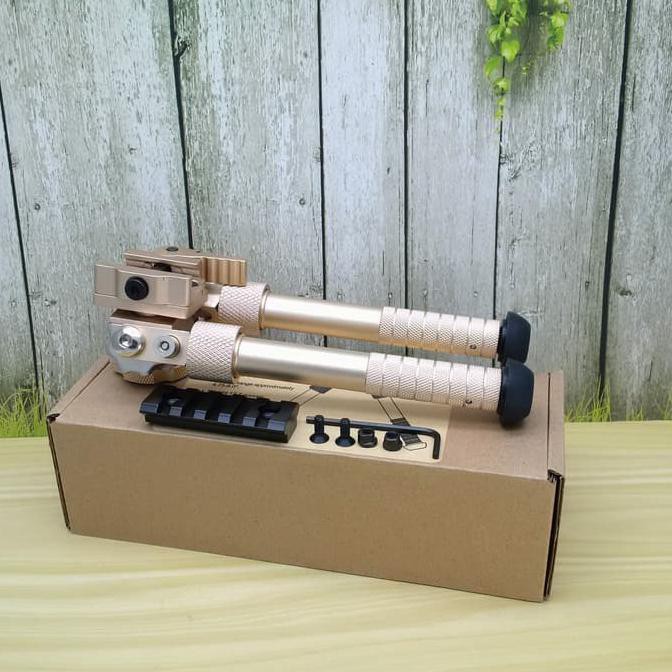 BARANG BARU Bipod Atlas Gold + Rail Picantinny