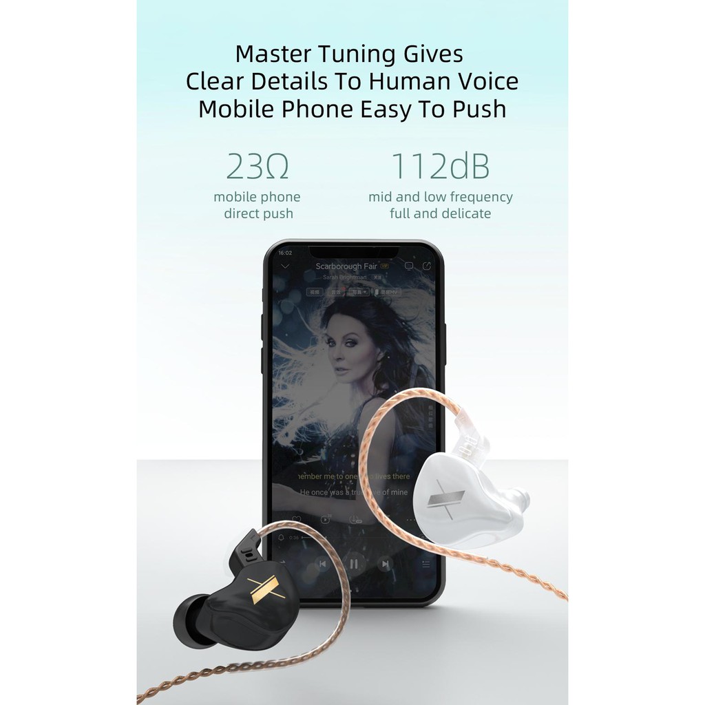KZ EDX Wired Dynamic HiFi Heavy Bass In-ear Gaming Earphone-7