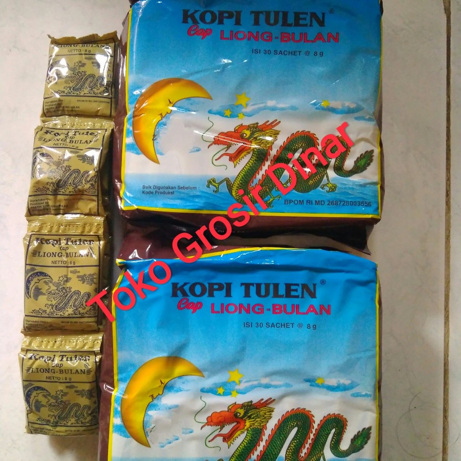 

Kopi Liong bulan hitam tanpa gula, 1pack isi 30 sachet