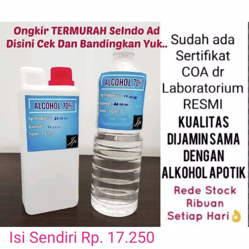 ALKOHOL 70% IPA TEKNIS 1 LITER MURNI GOOD QUALITY