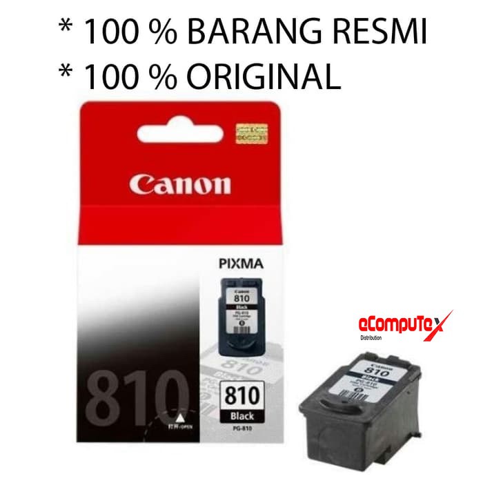 CARTRIDGE CANON PG-810 BLACK / CATRIDGE CANON PG810 HITAM ORIGINAL - RESMI