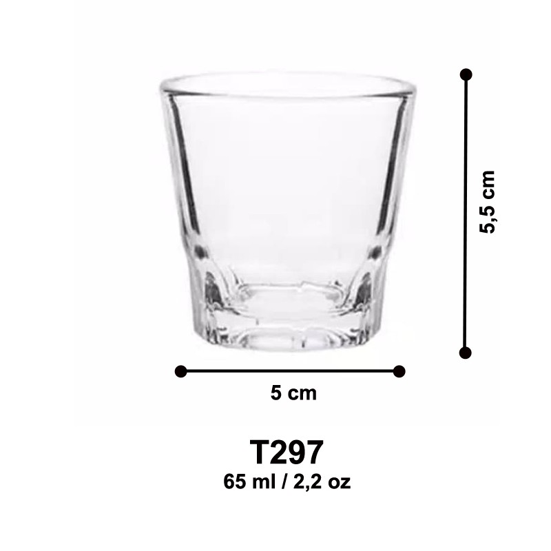 (Isi 6 pcs) Gelas soju / gelas shot / gelas sloki / gelas lilin / gelas kaca / gelas mini 65ml T297