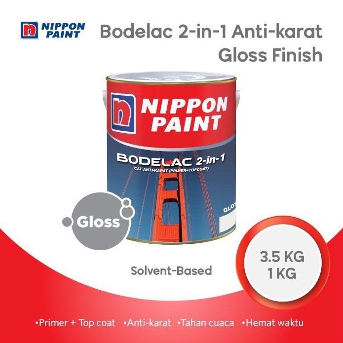 Nippon Cat Besi &amp; Kayu Bodelac 2 In 1 Cat Anti Karat 1kg