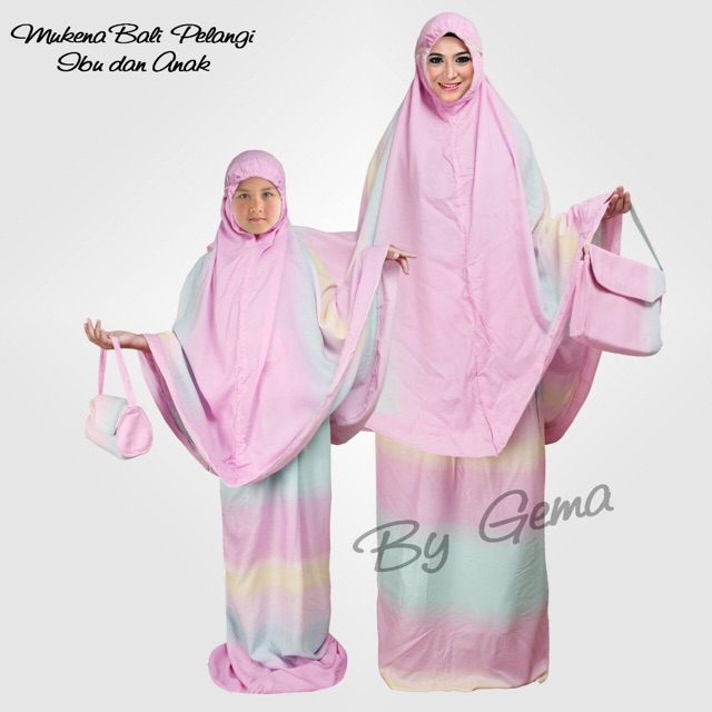 Mukena bali pelangi couple