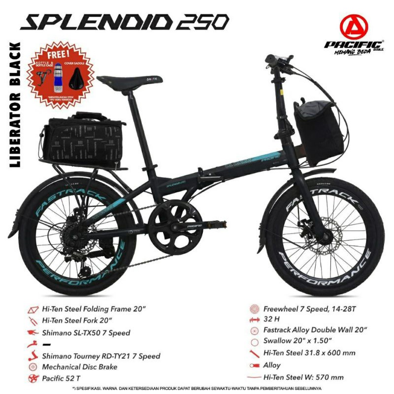 Sepeda Lipat 20 inch Pacific Splendid 250 7 Speed Double Disc