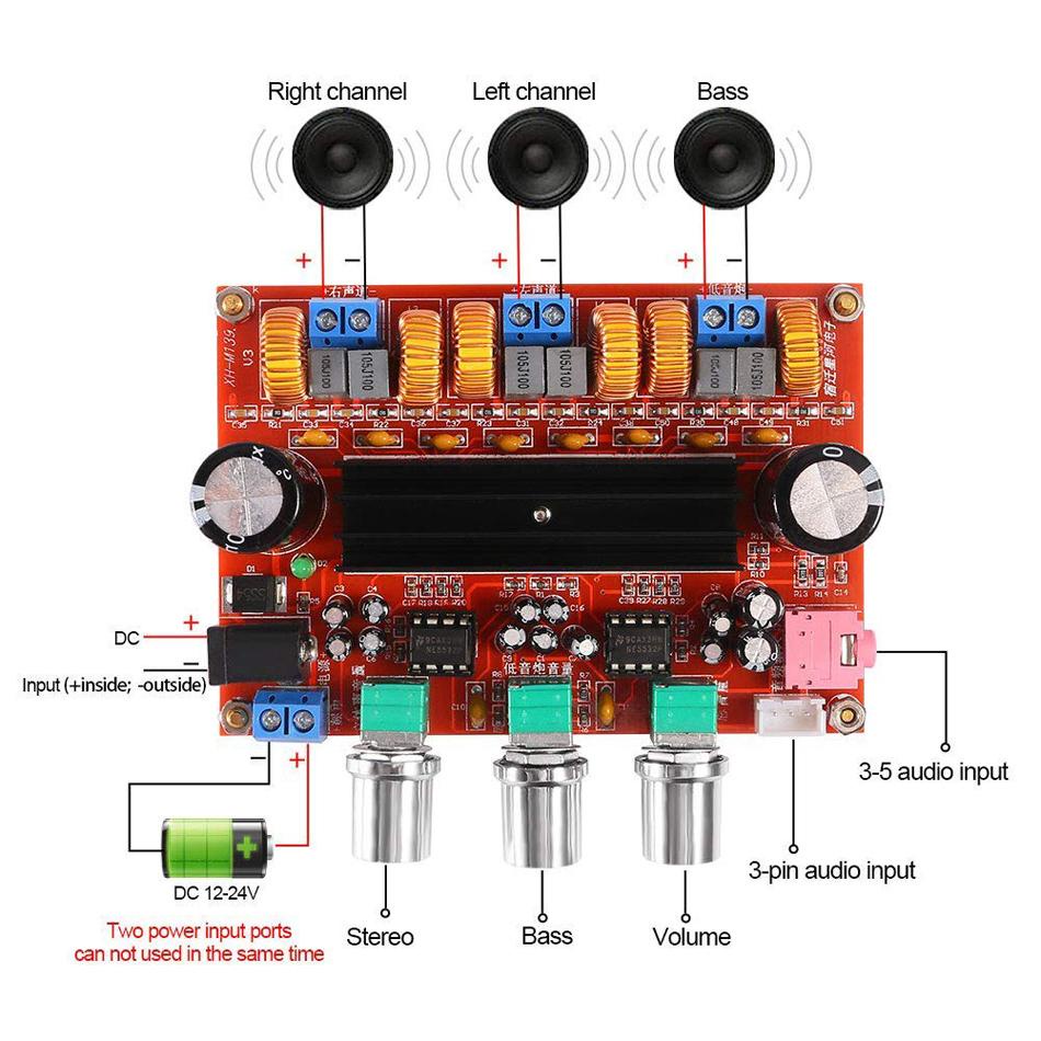 XH-M139 Kit Power Amplifier Class D TPA3116D2 2x50W+100W  Stereo Subwoofer XH-M139