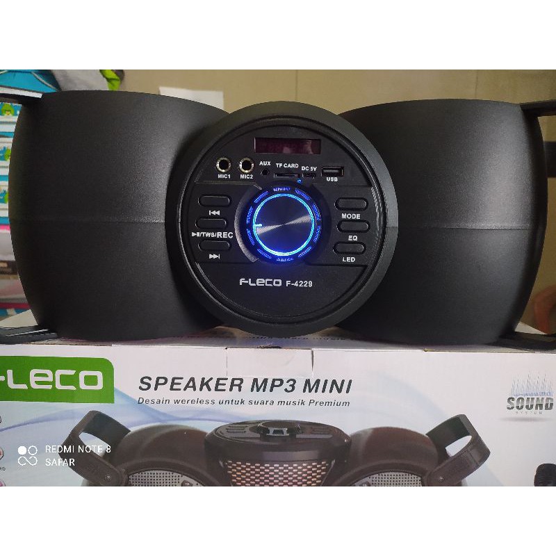 (COD) Speaker bluetooth FLECO F-4229 Free 1 Mic Duoble Karaoke