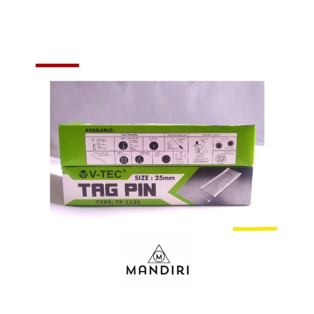 

[ size : 25mm & 35mm ] V-TEC®️ Tag Pin - refill tag - label hangtag - tali label - cable ties