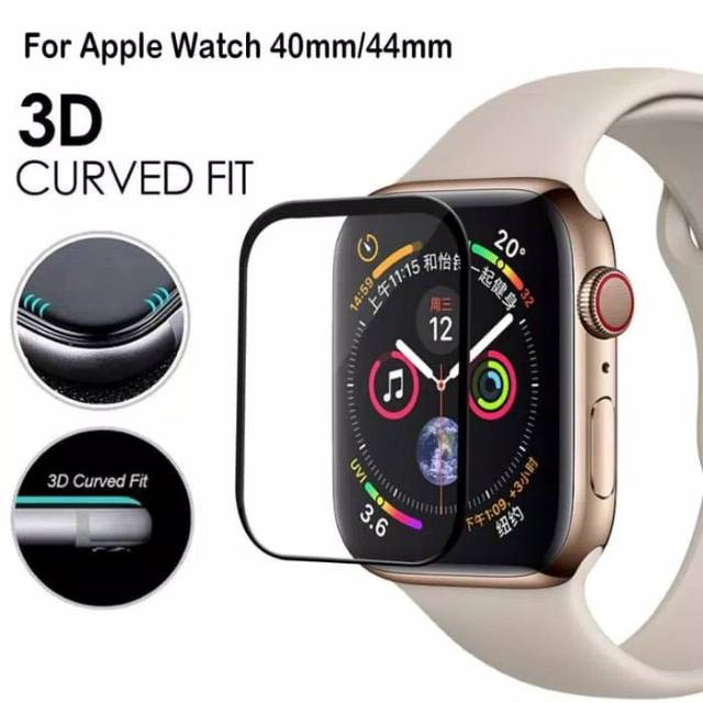 Tempered Glass Full cover 3D Apple watch series 4 40mm 44mm anti gores kaca