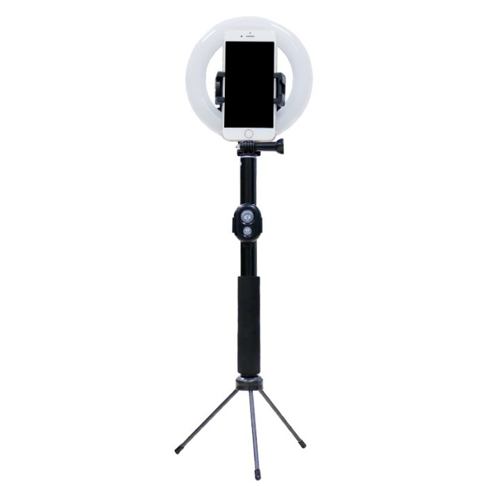 H88 RGB Ring Light 16CM Portable Paket Tripod mini remot bluetooth