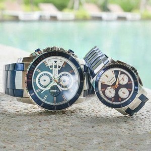 ALEXANDRE CHRISTIE ORIGINAL AC6455 / AC 6455 BLUE STEEL COUPLE