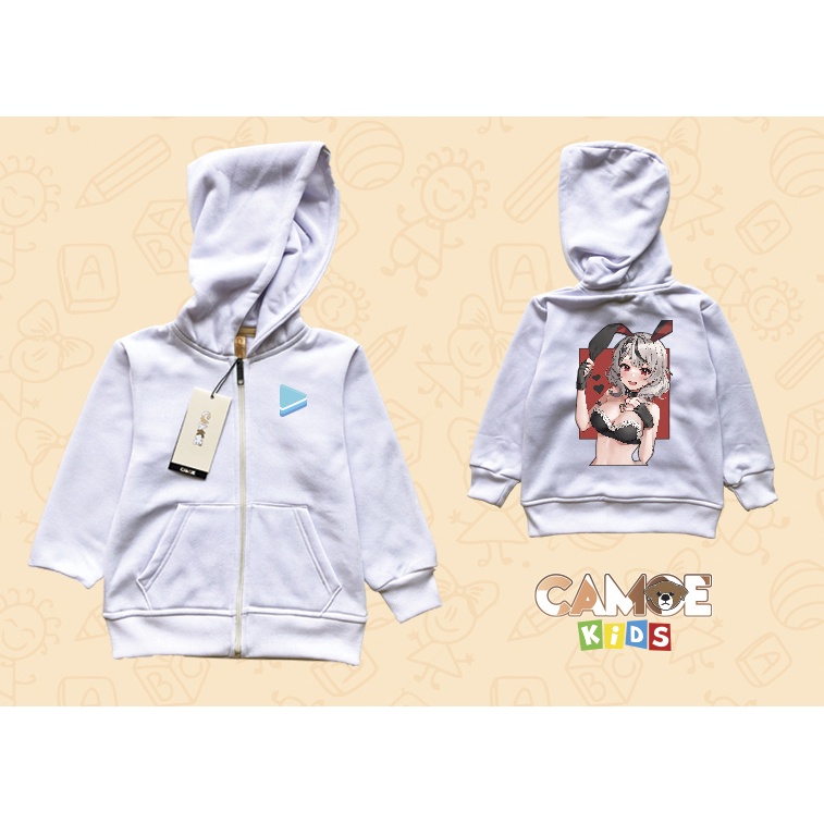 Jaket Hoodie zipper Anak KIDS vTuber Hololive Sakamata Chloe Bunny Girl