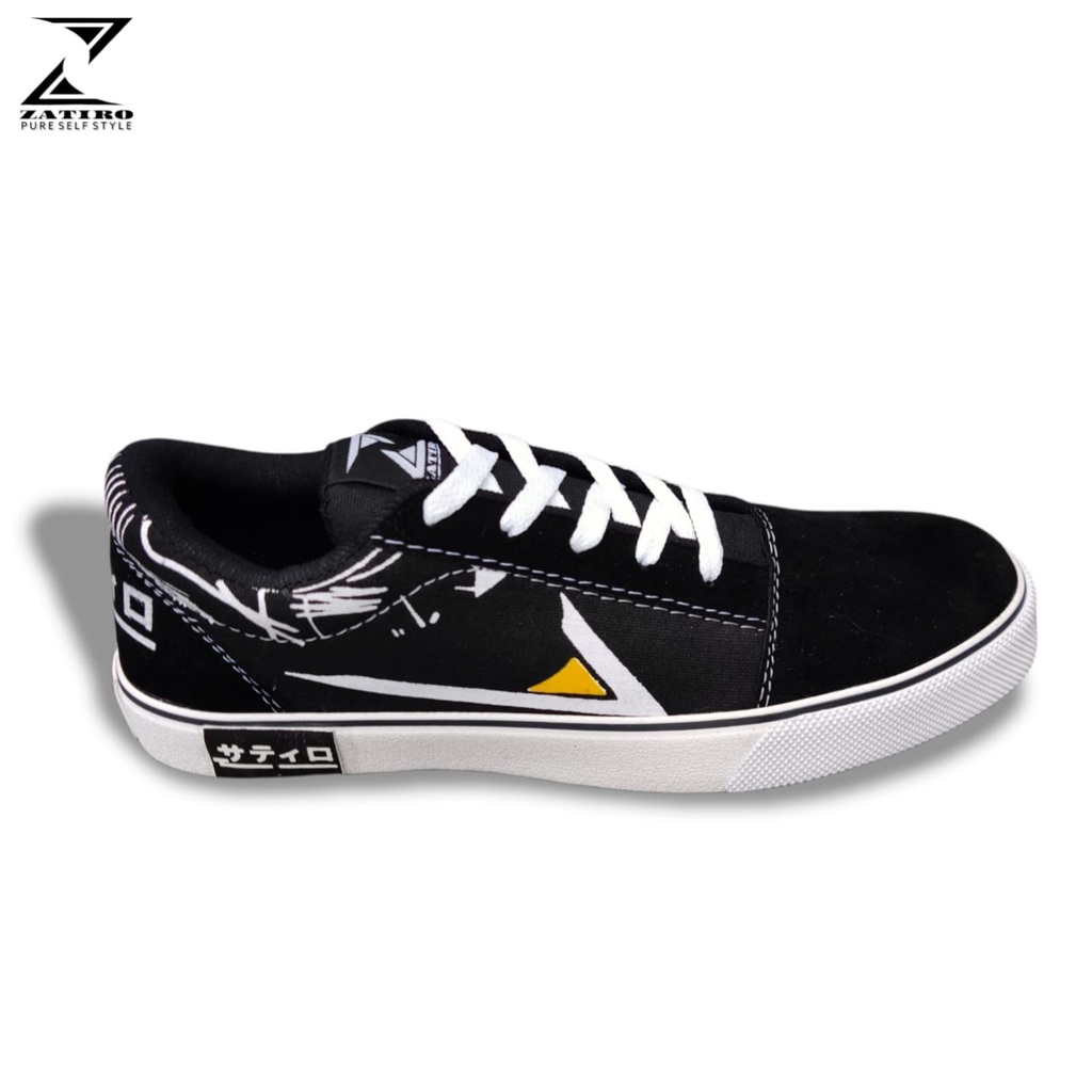 sepatu sneakers grade orijinal sepatu sekolah sepatu kuliah model Zatiro White Black keren fashion kekinian