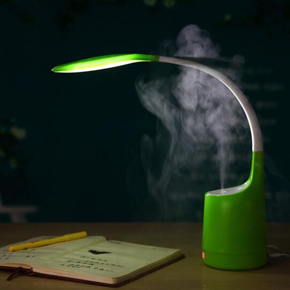 USB Portable Flexible LED Desk Lamp 3-Level Brightness with Humidifier 160ml