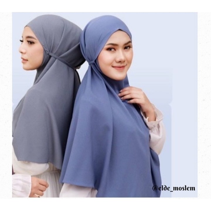 Hijab Instan Jilbab Bergo Maryam Bahan Wolfis Size XL Jumbo Premium Quality Gratis Ongkir Bisa COD-1