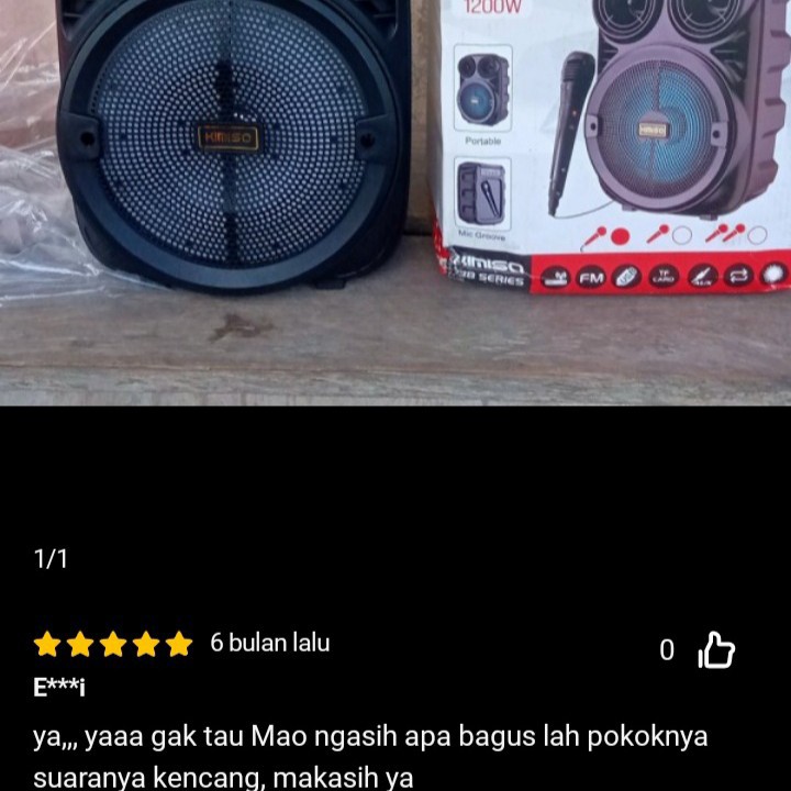 (COD) Speaker Bluetooth Portable 6.5 inch Kimiso KMS 3381 plus mic - Speaker Karoke kimiso