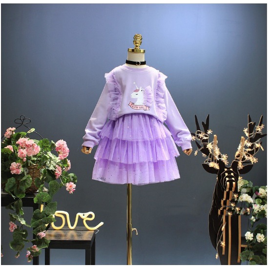 SETELAN IMPORT ANAK CEWEK UNICORN ROK TUTU UNICORN CUTE GIRL