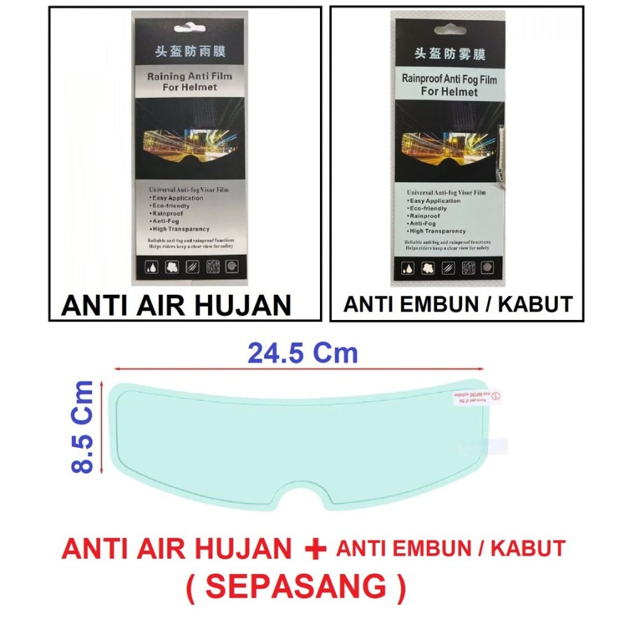 Stiker Helm Anti Air Hujan Anti Embun stiker Anti Fog original - anti fog spion