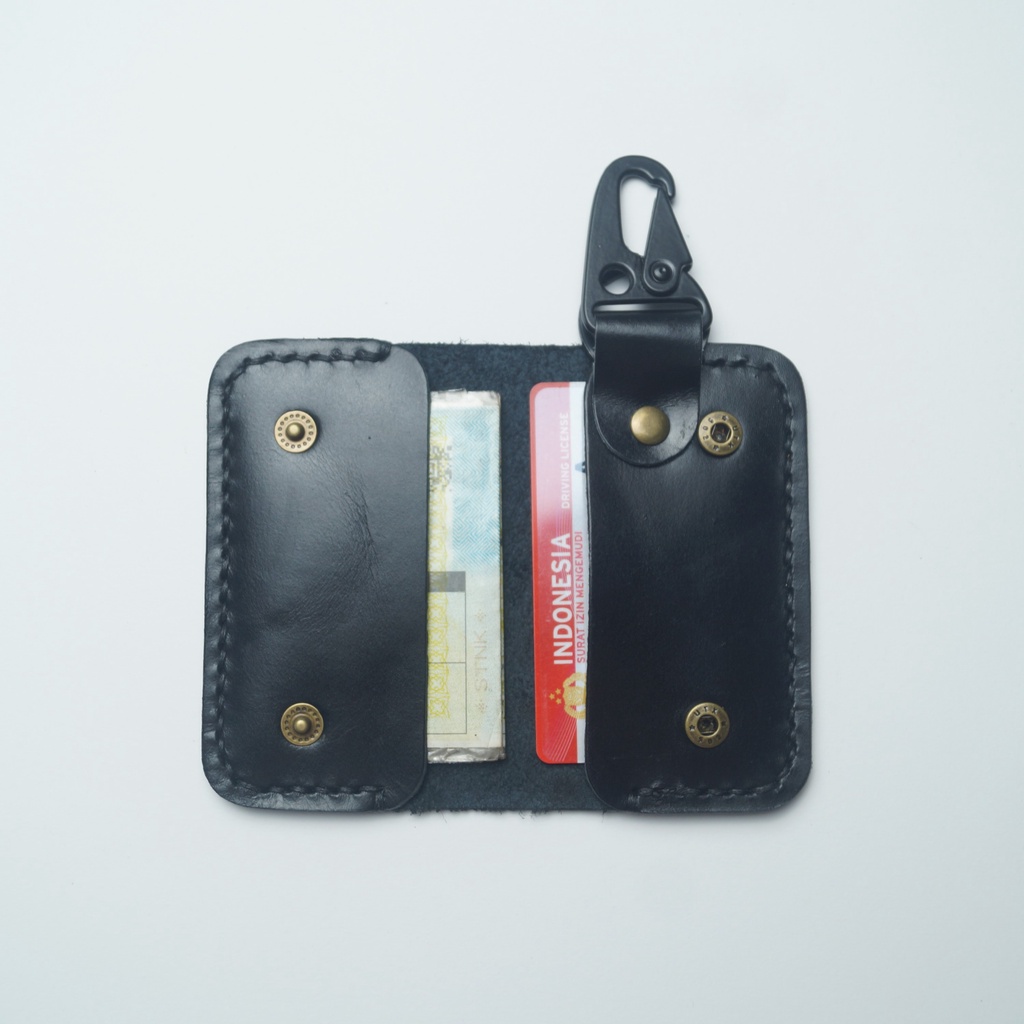 Dompet STNK Mobil Kulit Asli Pull Up Warna Hitam Seri Alpen