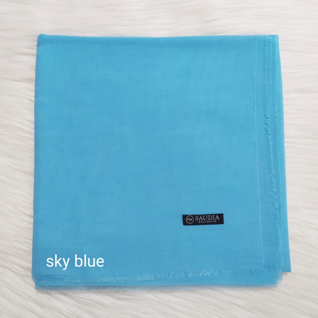 TERMURAH SAUDIA / Segiempat ORIGINAL SAUDI/ JILBAB RAWIS /JILBAB KATUN/jilbab murah-Sky blue