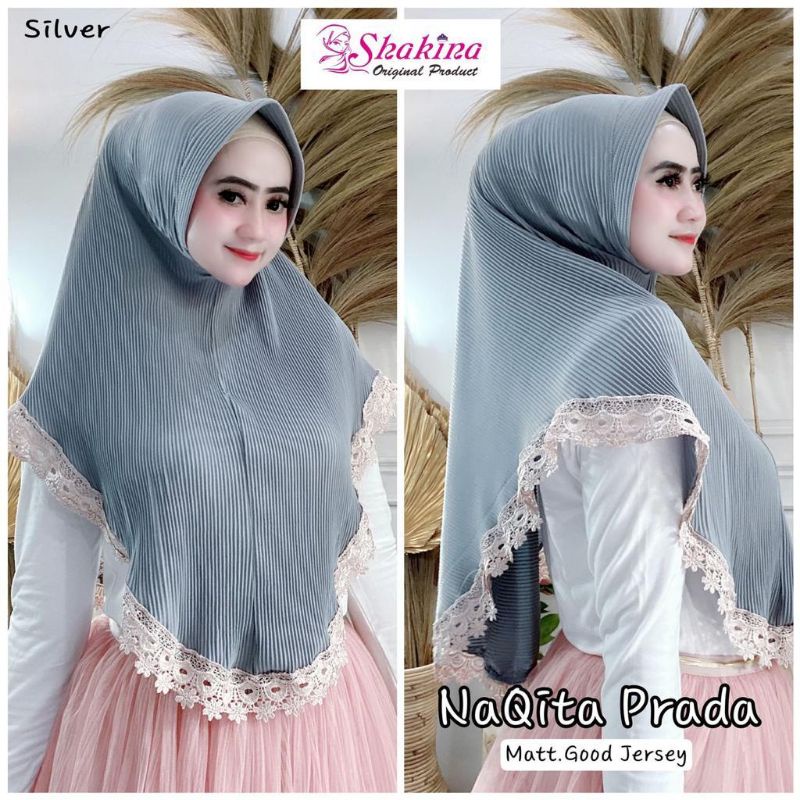 Jilbab Khimar Instan Naqita Prada Ori Shakina-Silver