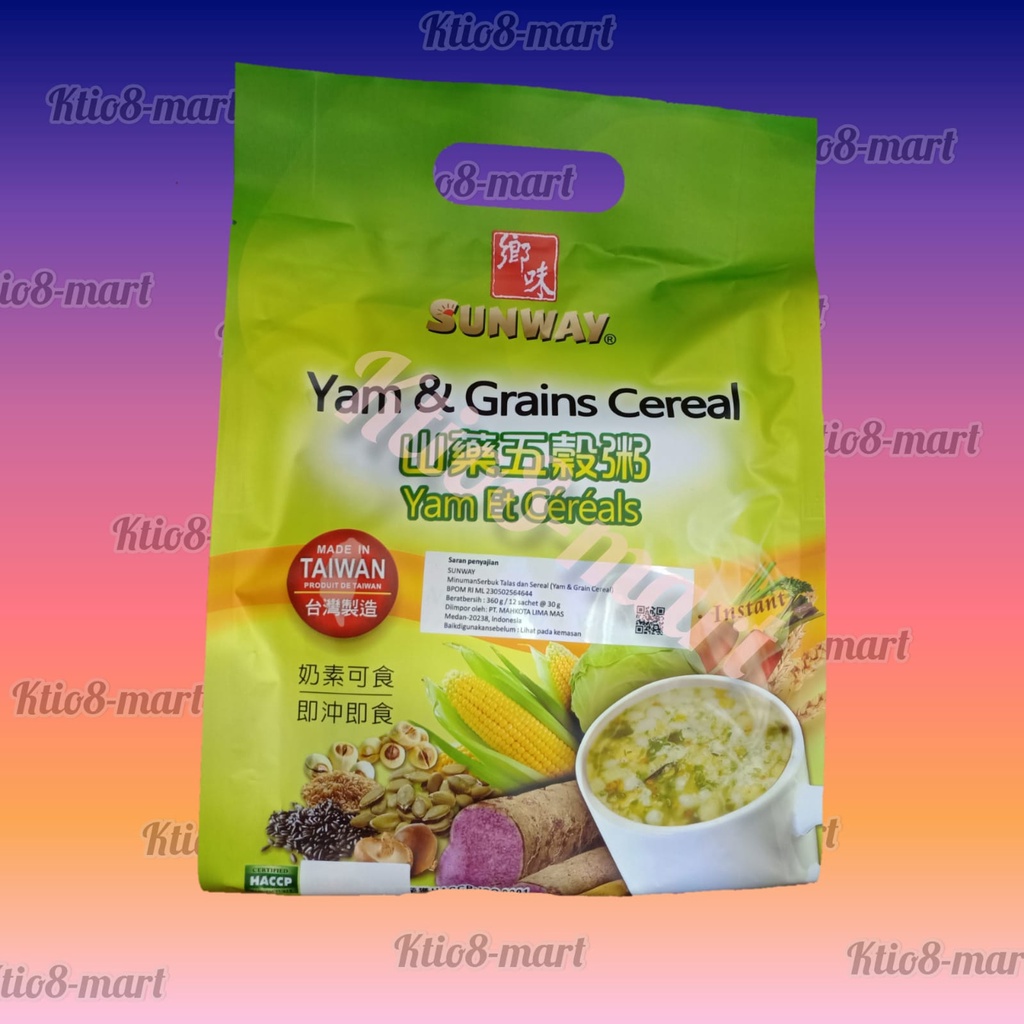 

SunWay Yum&Grain Cereal 360gr (12sct)/Minuman Serbuk Talas&Sereal/Import