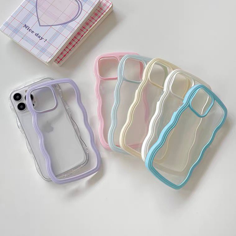 [TPC] (1/2) Soft Case IPHONE Wave Candy Case Silicone Case Acrylic Protection Camera Shookproof Transparant FULL COVER IPHONE 7 8 PLUS X XS MAX XR 11 12 13 14 PRO MAX HP IP032