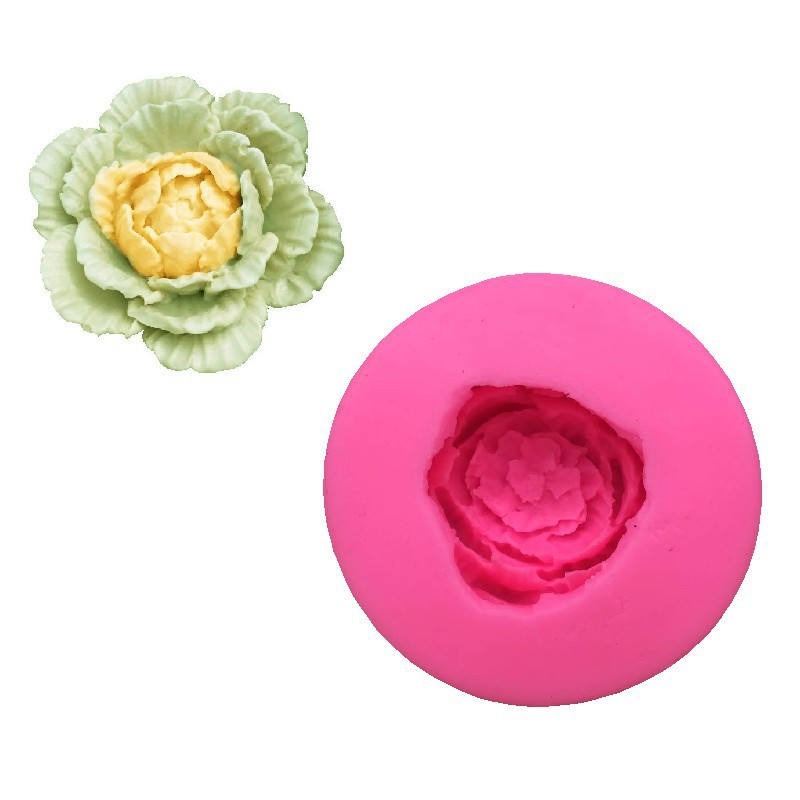 Cetakan Silikon bunga Peony P1 puding jelly coklat