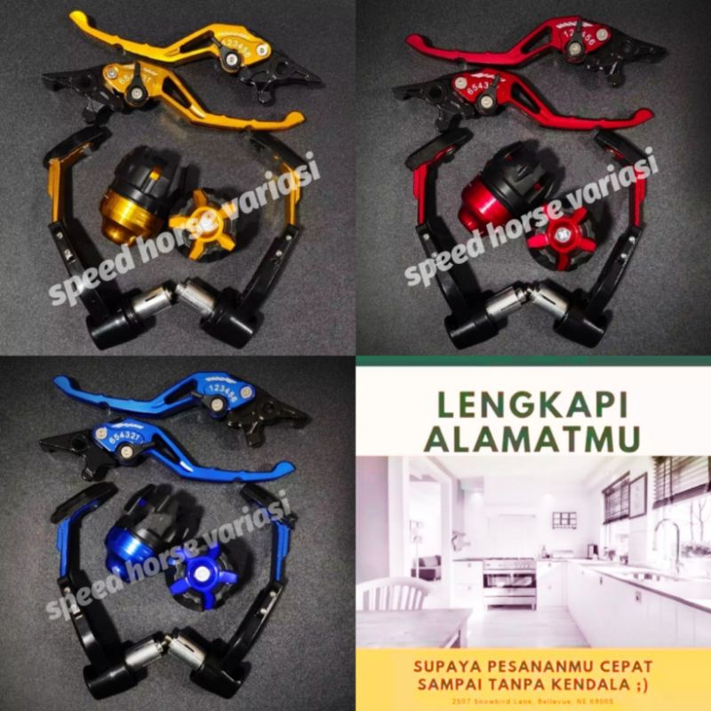 Paket hemat 3item Handle rem stelan Nmax plus proguard robot babet plus Jalu as roda depan