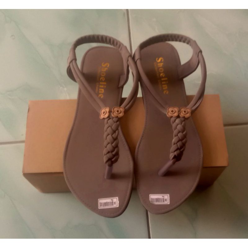 Sandal Teplek Wanita Motif Kepang Tali Depan 01