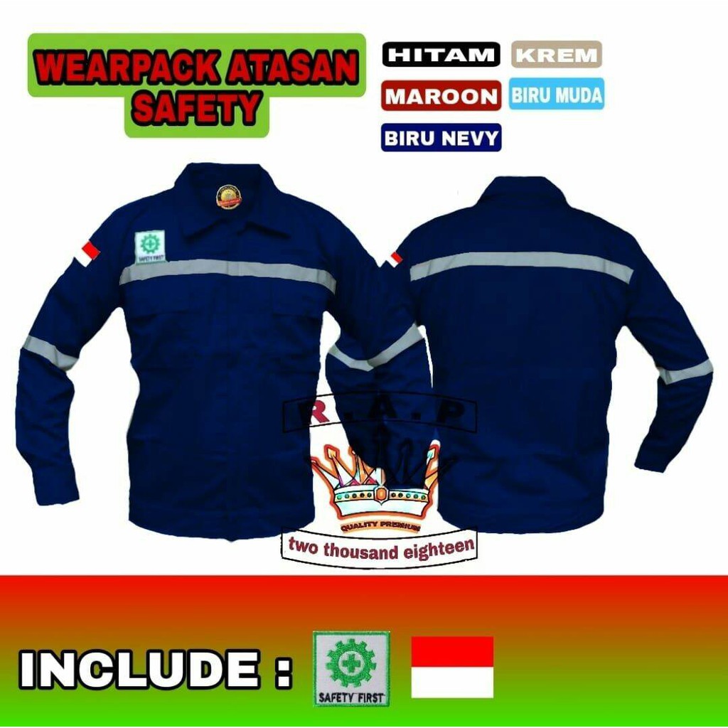 MURAH - wearpack safety proyek/kerja/lapangan/bengkel/tekhnisi/las murah