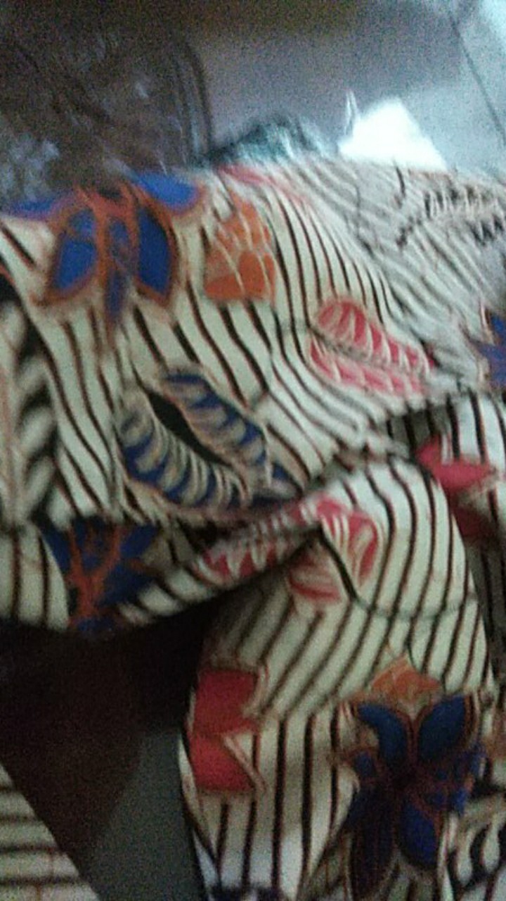 Atasan Batik Wanita Kembang Salur Resleting Belakang 6653