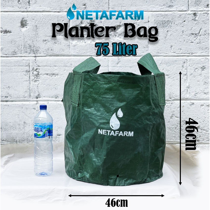 Planter Bag 75 Liter Hijau Kantong Pot Tanaman 2 Handle NETAFARM EG