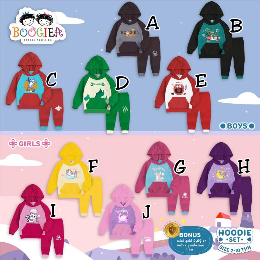 SETELAN ANAK UNISEX HOODIE RAGLAN USIA 2-10 TAHUN