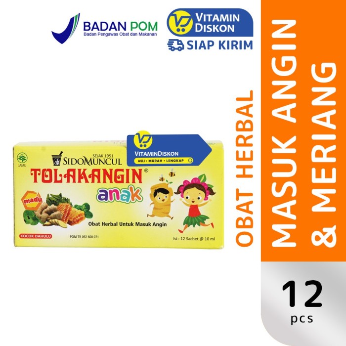 

SIDOMUNCUL TOLAK ANGIN CAIR ANAK - 1 BOX (12 PC) (BERKUALITAS)