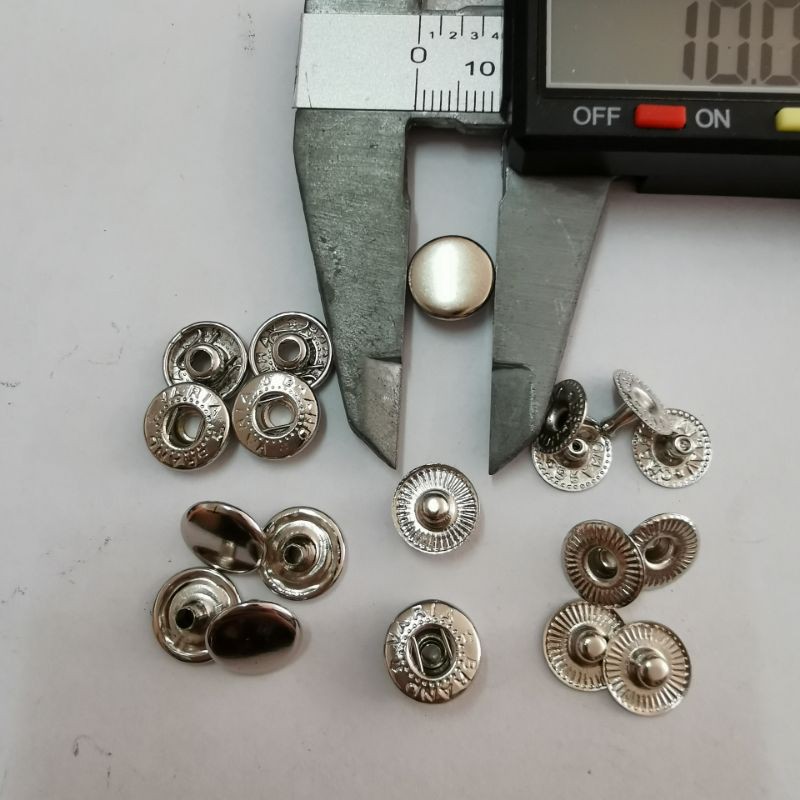 kancing cetet besi 10mm / kancing cetet besi 230 nikel / 5gross