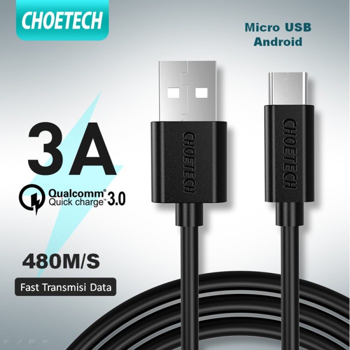 Charger USB Fast Charging QC 3.0 4 Port 3.5A Kabel Micro USB Android Smartphone