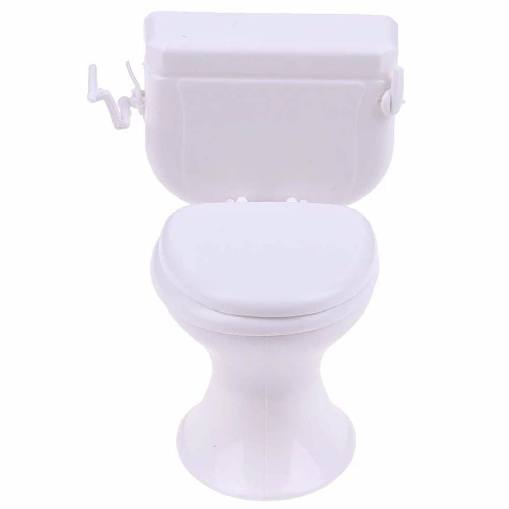 LANFY Cute Furniture Toy Simulation Bathroom Model Toy Vintage Bathroom Modeling Dollhouse Furniture Bathroom Accessories Dolls Accessories Toilet toys Kids House Miniature Pink Toilet White Toilet/Multicolor