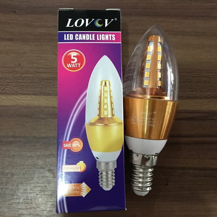 Lampu LD Candle Lights E14 Lampu Lombok Lampu Hias LOVOV 5W Kuning