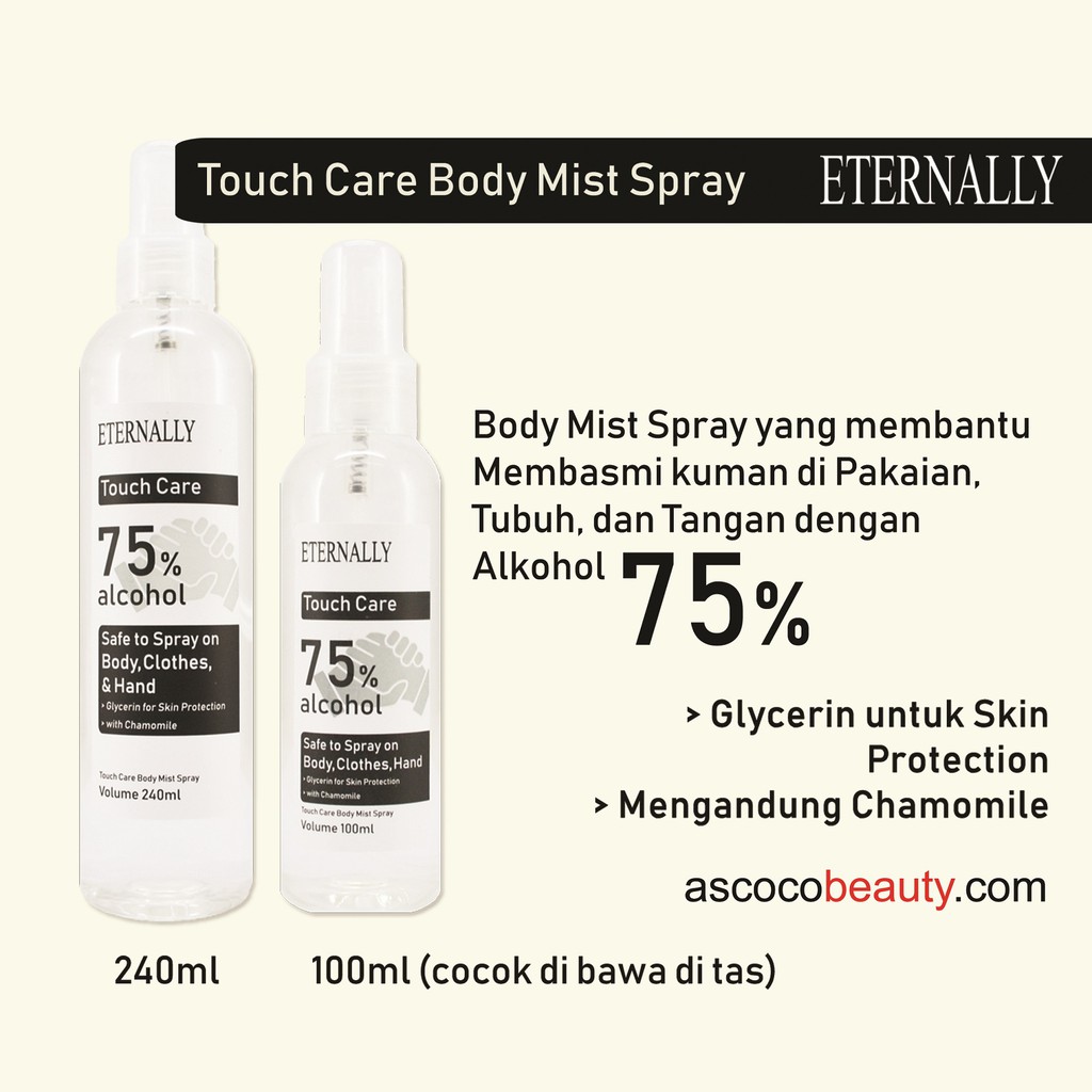 ETERNALLY [ALKOHOL SPRAY] Touch Care Body Mist Spray (BPOM) ✰ ascocobeauty ✰