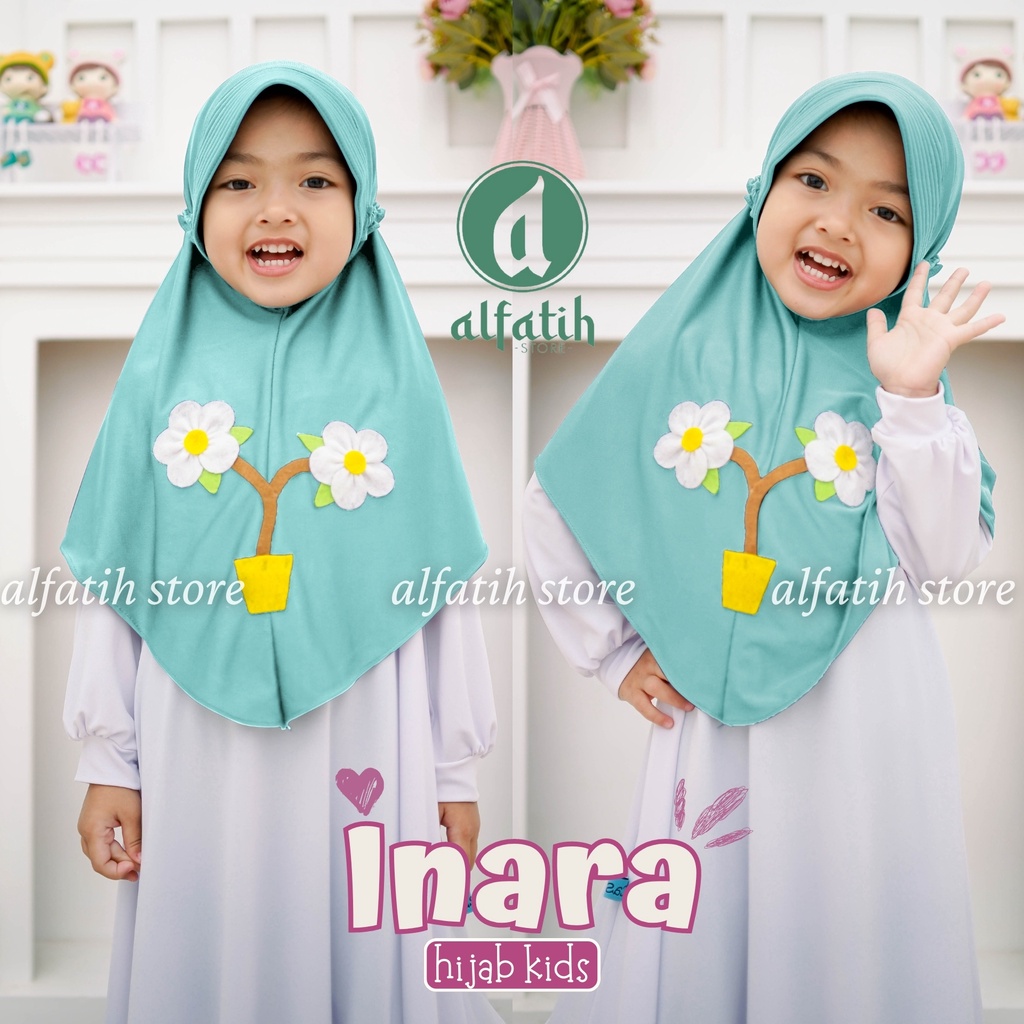 JILBAB ANAK TK - SD INARA / BUNGA INARA / JILBAB ANAK USIA 4-7 TAHUN / PAKAIAN MUSLIMANAK PEREMPUAN / KERUDUNG ANAK TK / HIJAB ANAK TK-SD KHIMAR ANAK