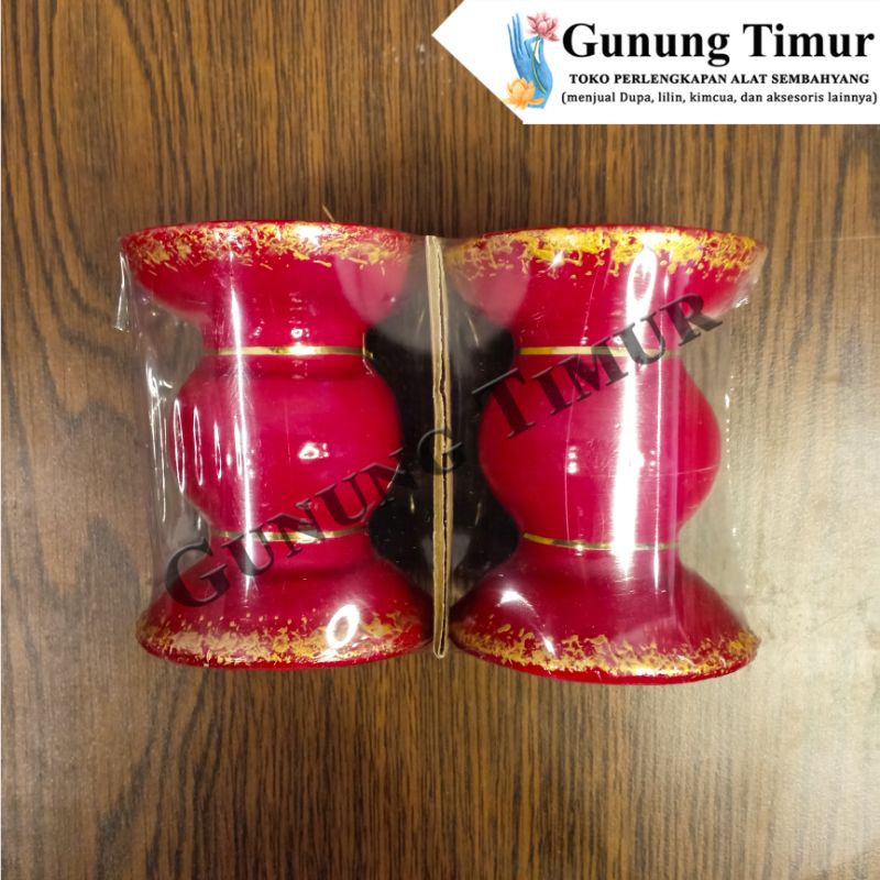 Tempat lilin tanah liat / Candle Holder Kualitas bagus warna merah