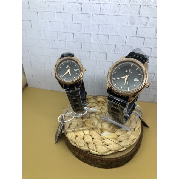 JAM TANGAN PRIA wanita couple black rose ALFA A0021 ORIGINAL 1000%