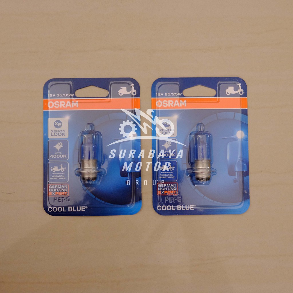 Lampu Motor Cool Blue Osram K1 25W / 35W 100% Genuine Original H6 CoolBlue Depan Utama-1