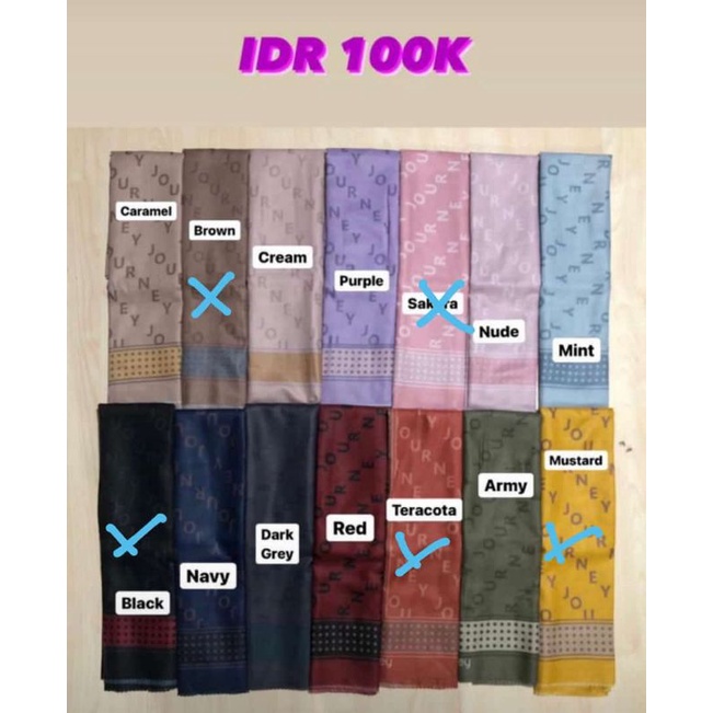 journey original terbaru bahan shiny jilbab branded bukan deenay