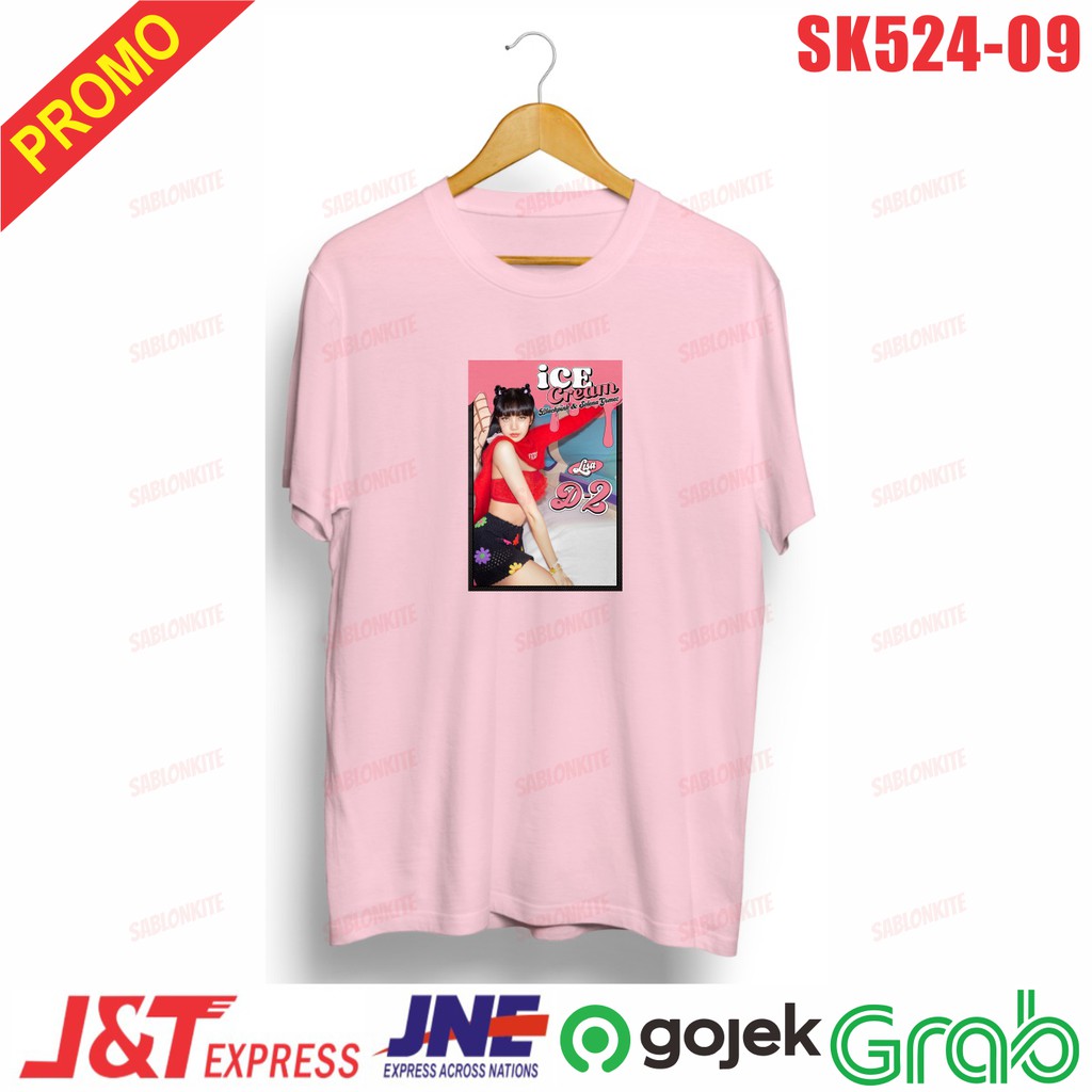 murah!!! KAOS LISA BLACKPINK ICE CREAM SK 524 UNISEX COMBED 30S